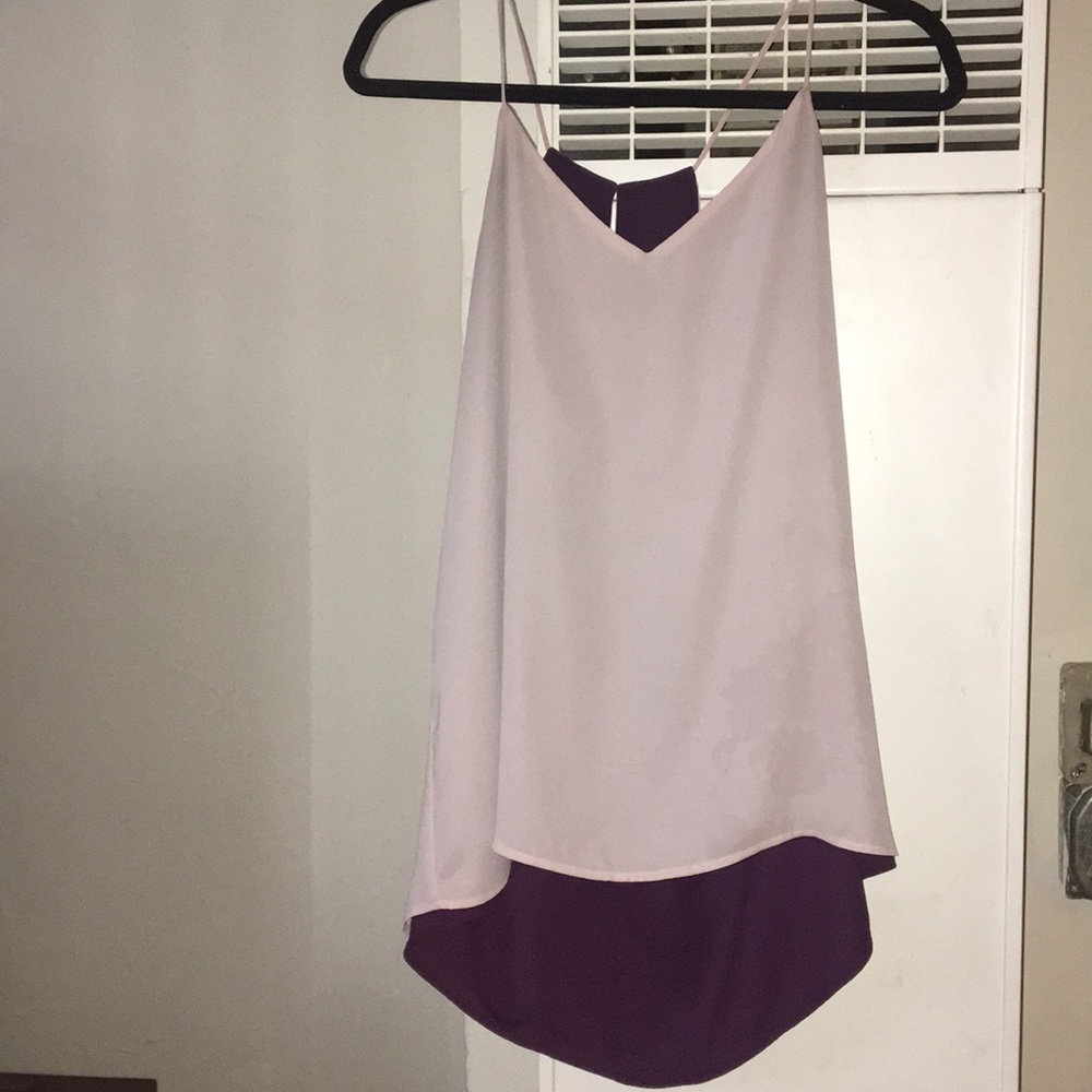 Express Purple and Light Pink Double-Layer Cami Top - Picture 3 of 6